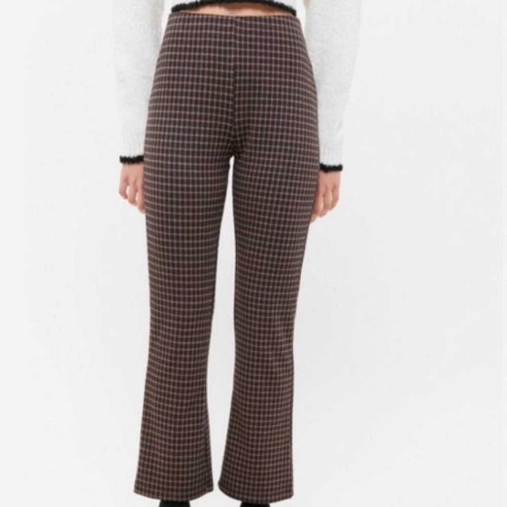 Urban Outfitters Cara High-Waisted Kick Flare Pant Blue/Tan
